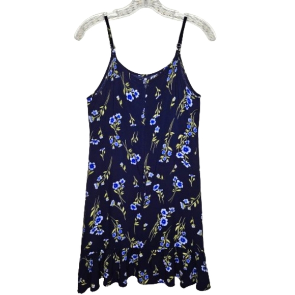 The Children's Place Girls Navy Blue Floral Sleeveless Back Zip Dress Size 16 - Picture 4 of 7